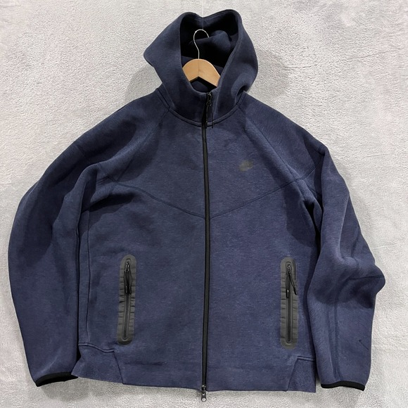 Nike Tech Fleece Hoodie Men's Large Windrunner 'Obsidian Blue' FB7921-473 - Picture 1 of 10